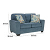 Caten 63 Inch Loveseat Transitional Polyester 2 Pillows Muted Blue By Casagear Home BM311642