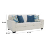 Caten 87 Inch Sofa Transitional Soft Polyester 4 Pillows Snowy White By Casagear Home BM311643