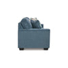 Caten 87 Inch Sofa Transitional Soft Polyester 4 Pillows Muted Blue By Casagear Home BM311644