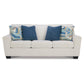 Caten 87 Inch Queen Sleeper Sofa Soft Polyester 4 Pillows Snowy White By Casagear Home BM311645