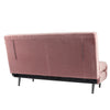 56 Inch Sleeper Sofa Bed with 2 Back Pillows Metal Legs Pink Velvet By Casagear Home BM311648