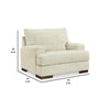 Naite 49 Inch Accent Oversize Chair and a Half Track Arms Beige Polyester By Casagear Home BM311680