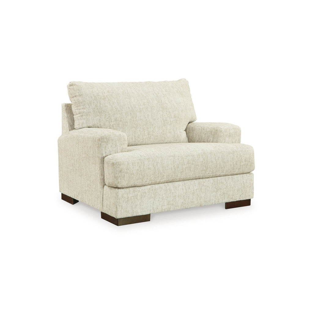 Naite 49 Inch Accent Oversize Chair and a Half Track Arms Beige Polyester By Casagear Home BM311680