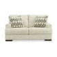 Naite 68 Inch Loveseat 2 Accent Pillows Wide Track Arms Beige Polyester By Casagear Home BM311681