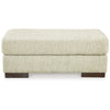 Naite 44 Inch Ottoman Plush Top Cushion Wood Beige Polyester Chenille By Casagear Home BM311682