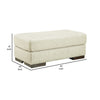 Naite 44 Inch Ottoman Plush Top Cushion Wood Beige Polyester Chenille By Casagear Home BM311682