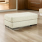 Naite 44 Inch Ottoman Plush Top Cushion Wood Beige Polyester Chenille By Casagear Home BM311682