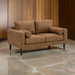 Tely 60 Inch Loveseat Transitional Style Soft Caramel Brown Faux Leather By Casagear Home BM311684