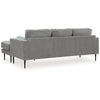 Haez 85 Inch Sofa Chaise 2 Bolster Pillows Chevron Light Gray Polyester By Casagear Home BM311686