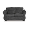 Avel 65 Inch Loveseat Tapered Arms and Soft Dark Gray Polyester Cushions By Casagear Home BM311692