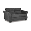 Avel 65 Inch Loveseat Tapered Arms and Soft Dark Gray Polyester Cushions By Casagear Home BM311692