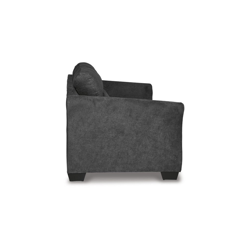 Avel 88 Inch Sofa Tapered Arms and Soft Dark Gray Polyester Cushions By Casagear Home BM311693