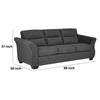 Avel 88 Inch Sofa Tapered Arms and Soft Dark Gray Polyester Cushions By Casagear Home BM311693