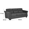 Avel 88 Inch Sofa Tapered Arms and Soft Dark Gray Polyester Cushions By Casagear Home BM311693