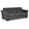 Avel 88 Inch Sofa Tapered Arms and Soft Dark Gray Polyester Cushions By Casagear Home BM311693