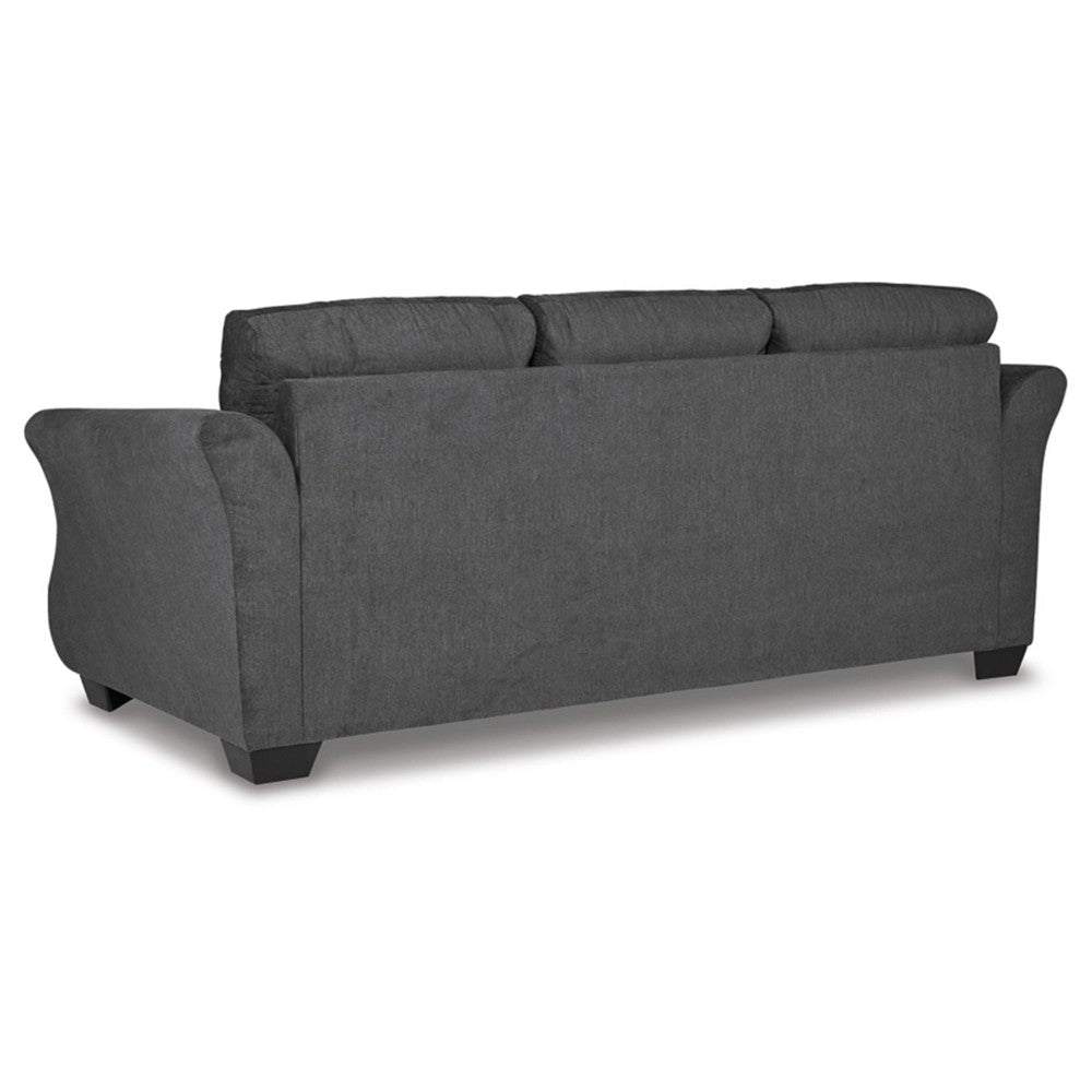 Avel 88 Inch Queen Sofa Sleeper Curved Tapered Arms Dark Gray Polyester By Casagear Home BM311694