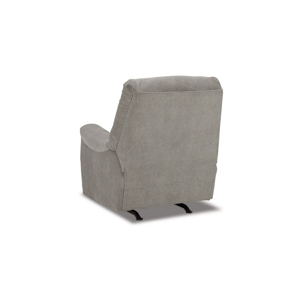 Avel 41 Inch Manual Recliner Chair Cushioned Arms Slate Gray Polyester By Casagear Home BM311698