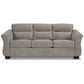 Avel 88 Inch Sofa Tapered Arms and Soft Slate Gray Polyester Cushions By Casagear Home BM311700