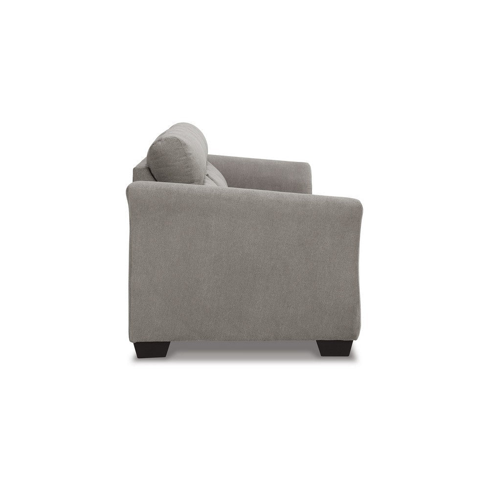 Avel 88 Inch Sofa Tapered Arms and Soft Slate Gray Polyester Cushions By Casagear Home BM311700