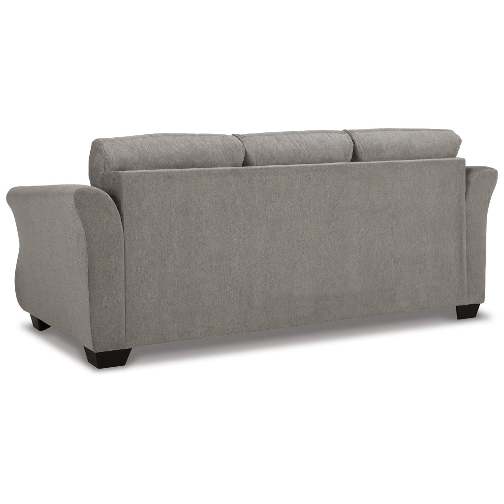 Avel 88 Inch Sofa Tapered Arms and Soft Slate Gray Polyester Cushions By Casagear Home BM311700