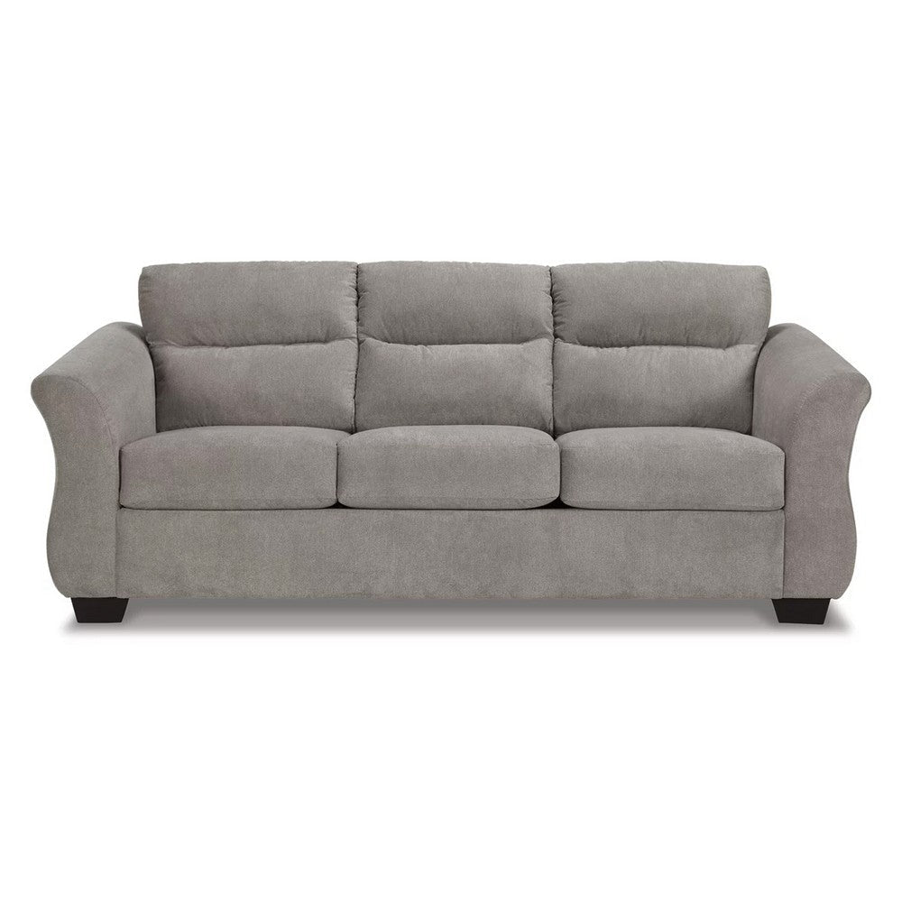 Avel 88 Inch Queen Sofa Sleeper Curved Tapered Arms Slate Gray Polyester By Casagear Home BM311701