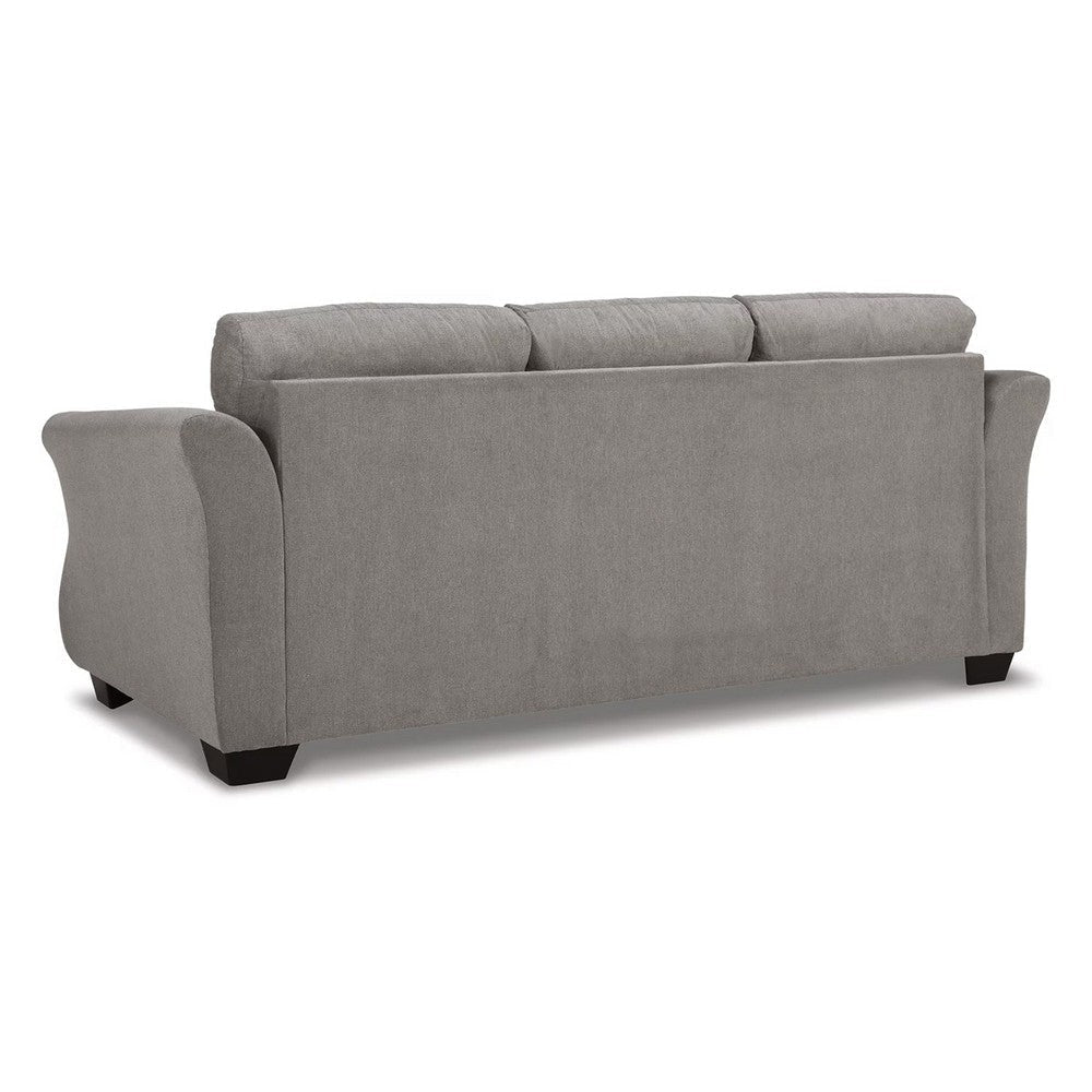 Avel 88 Inch Queen Sofa Sleeper Curved Tapered Arms Slate Gray Polyester By Casagear Home BM311701