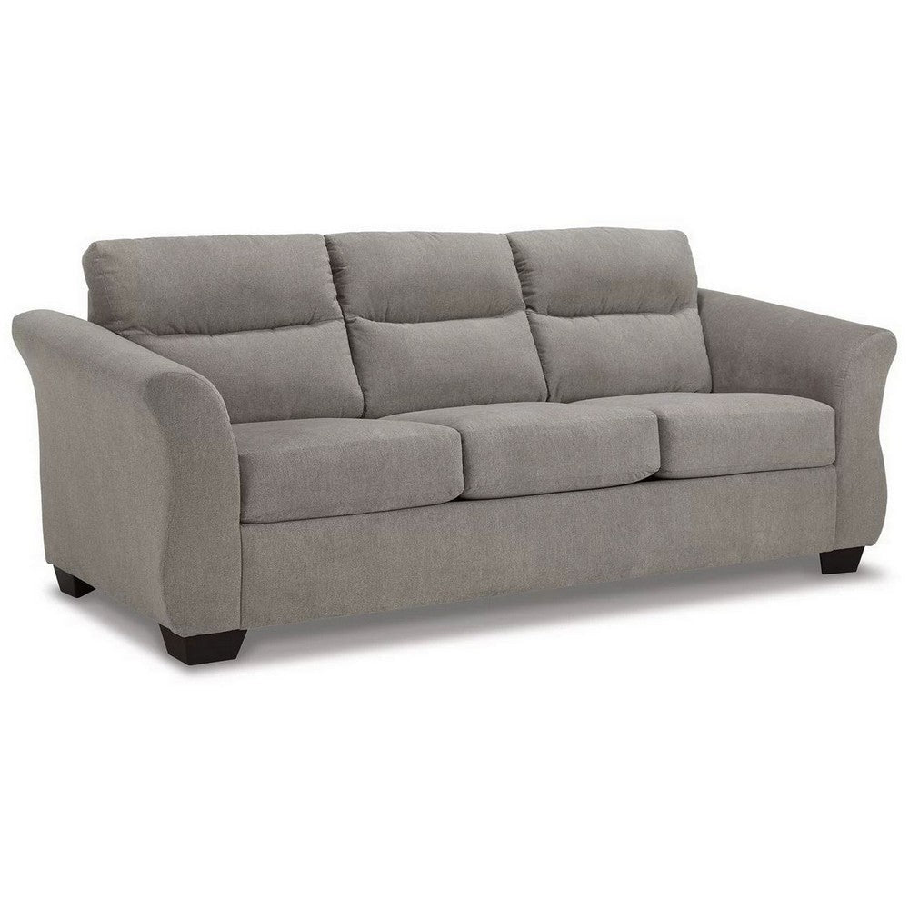 Avel 88 Inch Queen Sofa Sleeper, Curved Tapered Arms, Slate Gray Polyester By Casagear Home