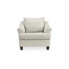 Geno 43 Inch Accent Chair Oversized Back Cushion Off White Leather By Casagear Home BM311702