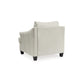 Geno 43 Inch Accent Chair Oversized Back Cushion Off White Leather By Casagear Home BM311702