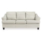 Geno 88 Inch Queen Sofa Sleeper Oversized Cushions Off White Leather By Casagear Home BM311705