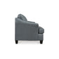 Geno 43 Inch Accent Chair Oversized Back Cushion Metallic Gray Leather By Casagear Home BM311706