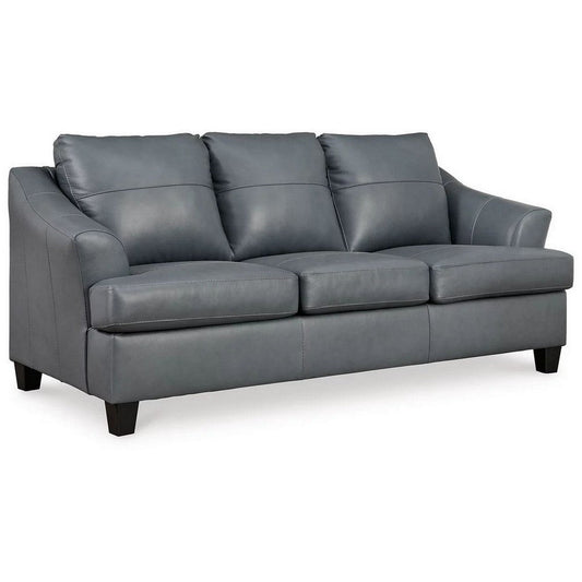 Geno 88 Inch Queen Sofa Sleeper, Oversized Cushions, Metallic Gray Leather By Casagear Home