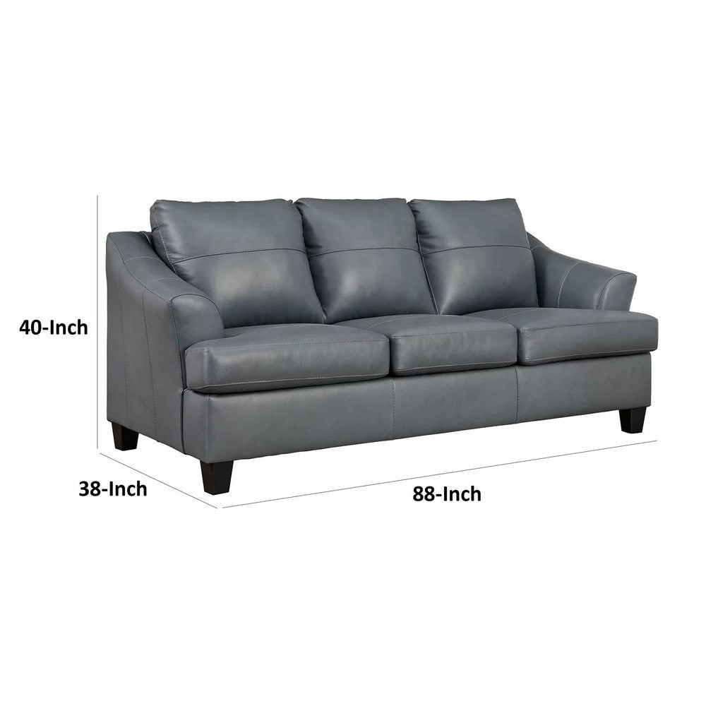 Geno 88 Inch Queen Sofa Sleeper Oversized Cushions Metallic Gray Leather By Casagear Home BM311708