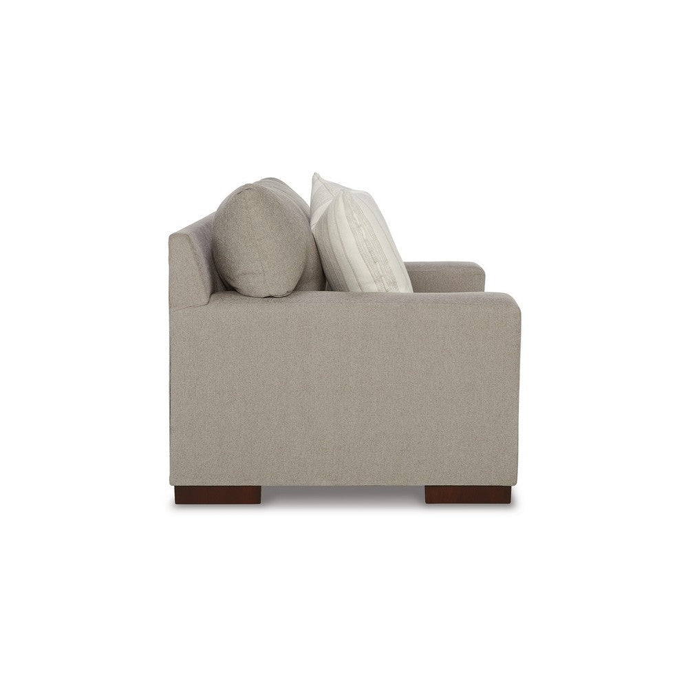 Magg 50 Inch Accent Chair 1 Ivory Throw Pillow Flax Beige Polyester By Casagear Home BM311709