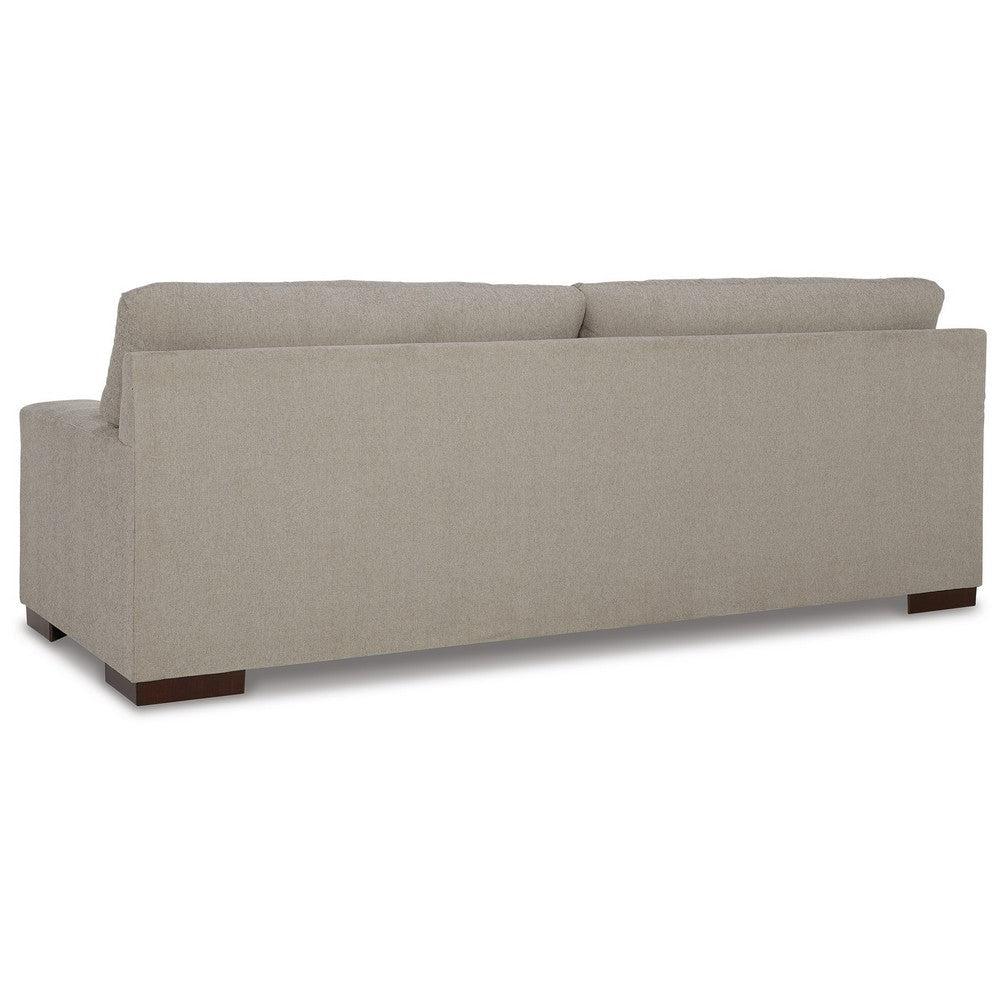 Magg 96 Inch Sofa 4 Ivory Throw Pillows Soft Flax Beige Polyester By Casagear Home BM311711