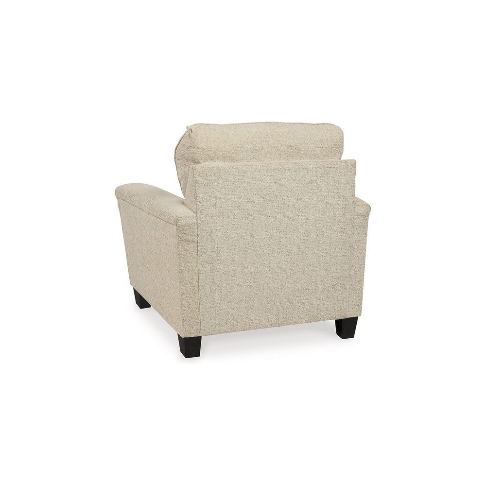 Abin 41 Inch Accent Chair Modern Angled Shape Cream Chenille Polyester By Casagear Home BM311712