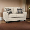 Abin 61 Inch Loveseat 2 Throw Pillows Modern Cream Chenille Polyester By Casagear Home BM311713