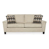 Abin 89 Inch Queen Sofa Sleeper 2 Throw Pillows Cream Chenille Polyester By Casagear Home BM311715