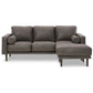 Royo 82 Inch Sofa Chaise 2 Bolster Pillows Gray Brown Faux Leather By Casagear Home BM311722