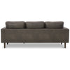 Royo 82 Inch Sofa Chaise 2 Bolster Pillows Gray Brown Faux Leather By Casagear Home BM311722