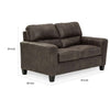 Nav 61 Inch Loveseat Modern Plush Cushions Weathered Taupe Faux Leather By Casagear Home BM311727