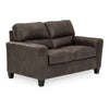 Nav 61 Inch Loveseat, Modern Plush Cushions, Weathered Taupe Faux Leather By Casagear Home