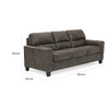 Nav 89 Inch Queen Sofa Sleeper with Plush Cushions Taupe Faux Leather By Casagear Home BM311728