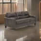 Nav 89 Inch Queen Sofa Sleeper with Plush Cushions, Taupe Faux Leather By Casagear Home