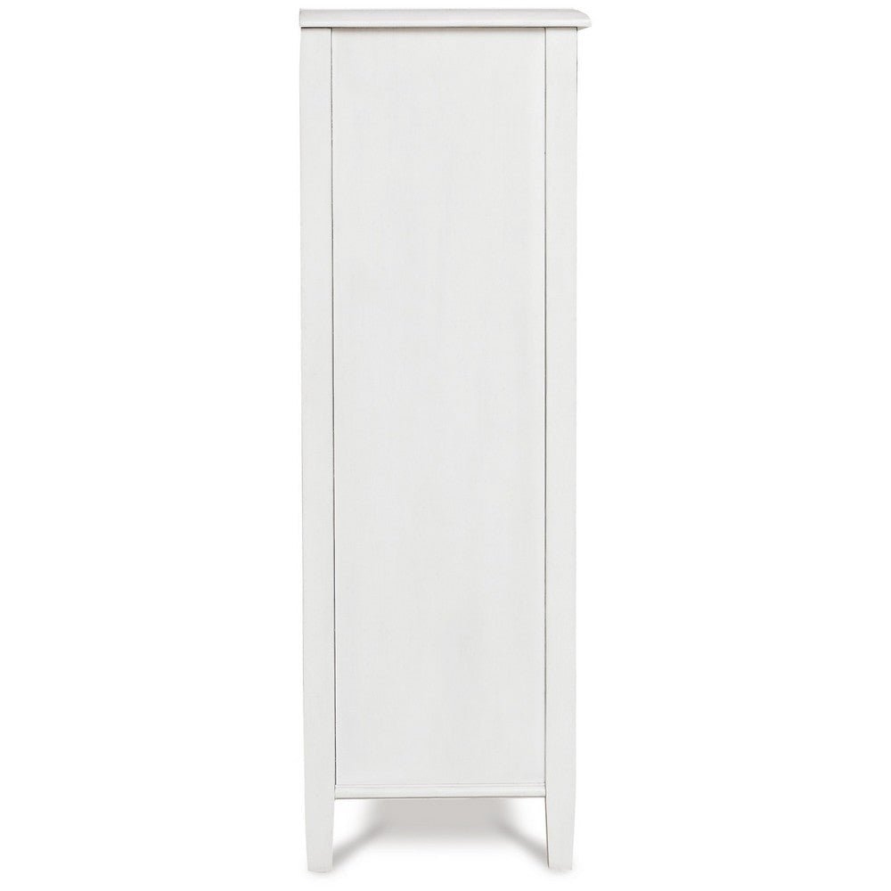 47 Inch Accent Cabinet 2 Shelves Glass Doors White Gray Wood Veneer By Casagear Home BM311737