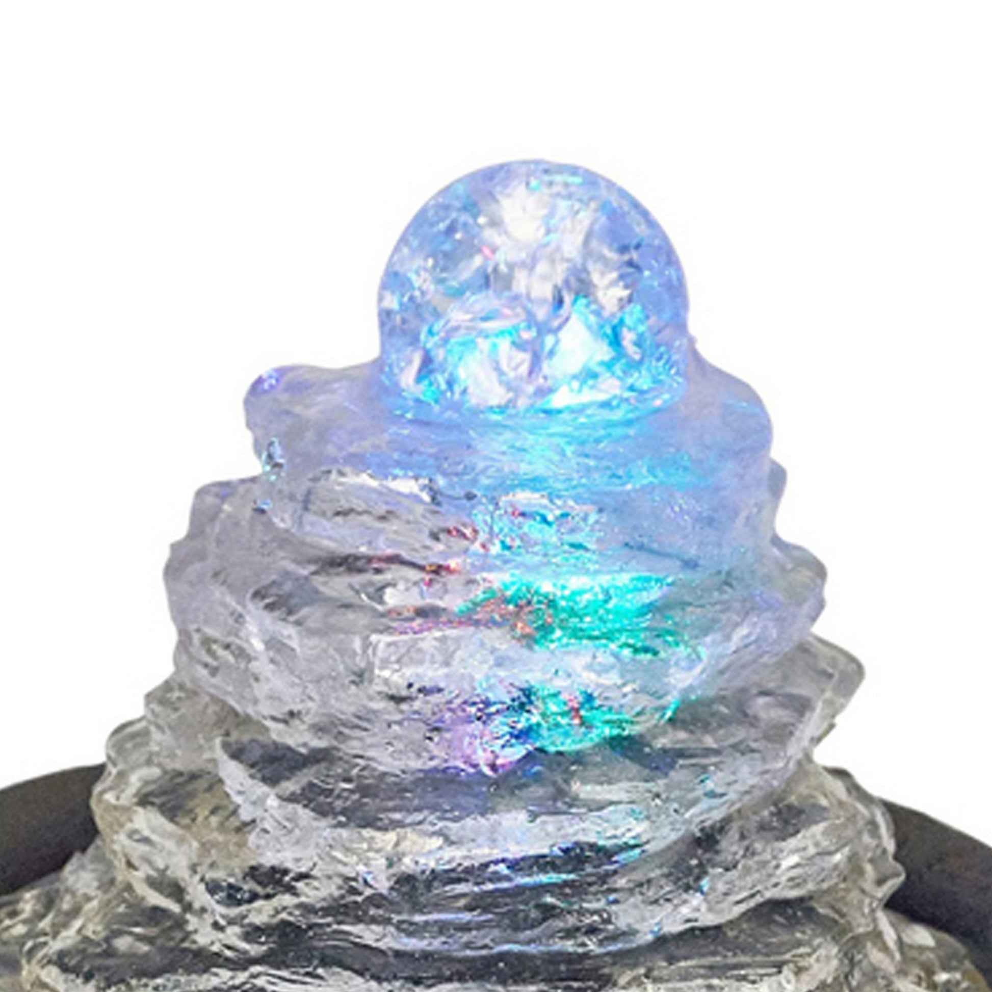 Sumi 9 Inch Ice Tabletop Water Fountain Rock Climb Glass Ball Multicolor By Casagear Home BM311752