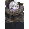 Eci 10 Inch Wolf Tabletop Water Fountain LED Lights Painted Gray Finish By Casagear Home BM311755