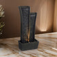 41 Inch Tower Water Fountain, Tall Rectangular Rock, Halogen Light, Gray By Casagear Home