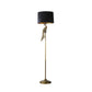 65 Inch Floor Lamp Peacock Linen Drum Shade Pedestal Branch Gold Finish By Casagear Home BM311757