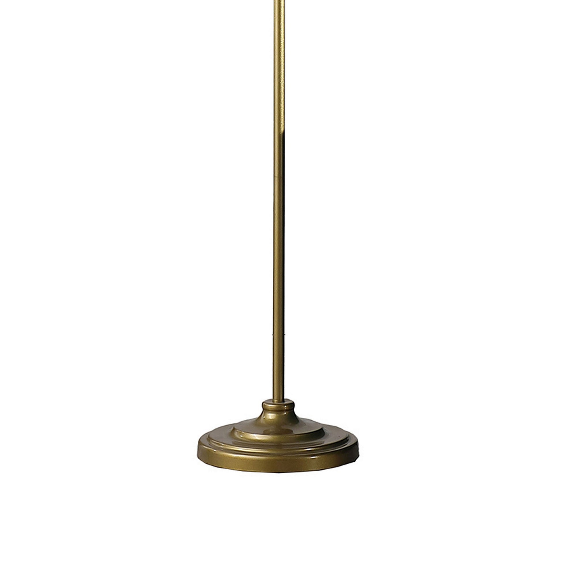 65 Inch Floor Lamp Peacock Linen Drum Shade Pedestal Branch Gold Finish By Casagear Home BM311757